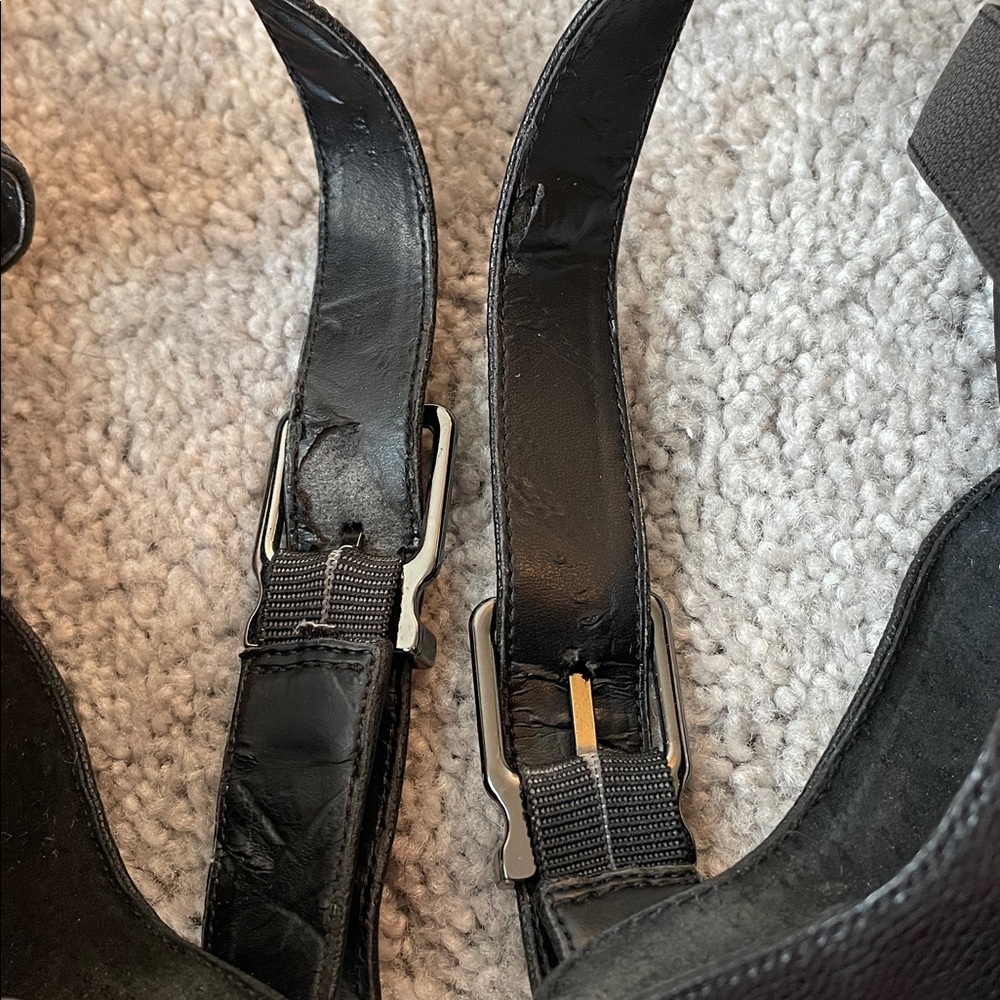 Gianni Bini Black Ankle Strap Wedge Sandals - Picture 11 of 16
